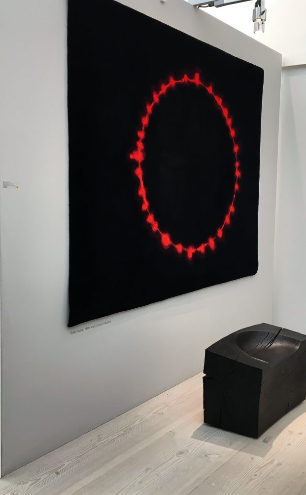 The Ruby Embers rug, a collaboration between photographic artist Fabian Miller and Dovecot Tapestry Studio.